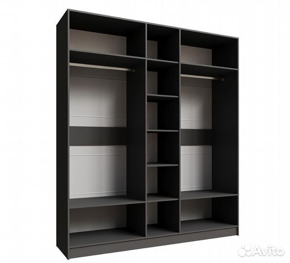 Шкаф Мадрид (2,0) с зеркалом графит серый