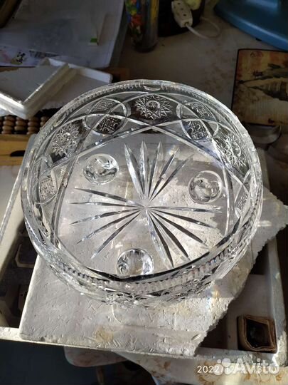 Салатник хрустальный на ножках СССР