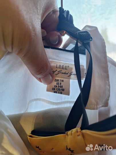 Рубашки hm синяя 98, белая 116