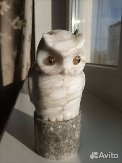 Светильник ночник Сова (Филин) мрамор СССР винтаж