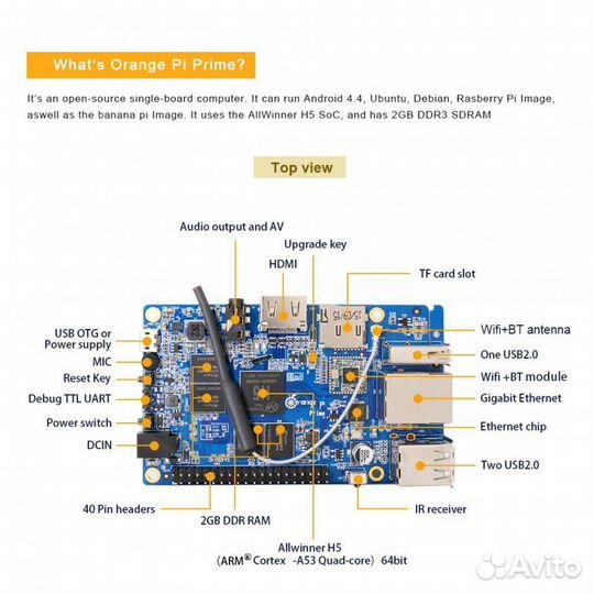 Orange pi prime память 2Гб