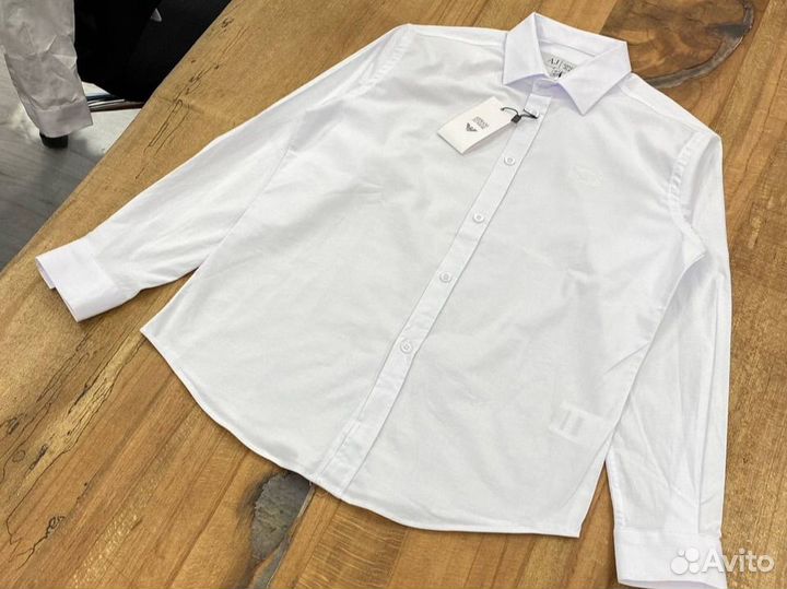 Рубашка белая с длинным рукавом школьная Armani
