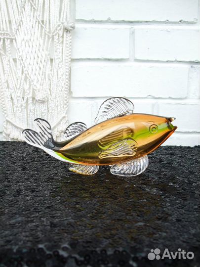 Декоративные рыбки винтаж стекло 2 шт