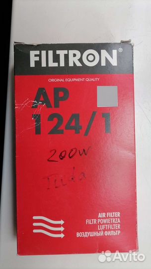 Воздушный фильтр filtron 124/1
