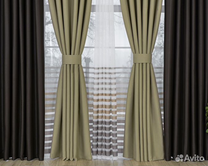 Портьеры блэкаут Марсель Шоколад шторы