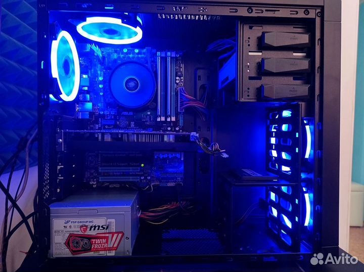 Синий игровой пк на core i5/gtx1060