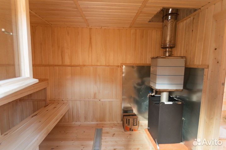 Готовая баня из бруса 2.3 x 8 метров под ключ