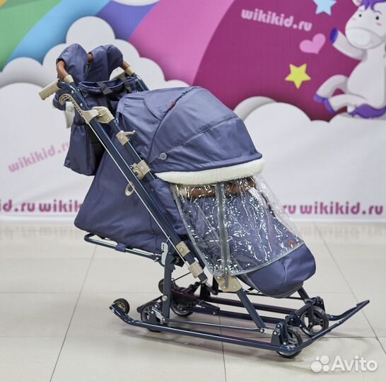 Санки-коляска Ника Детям нд 7-8К, цвет в елочку