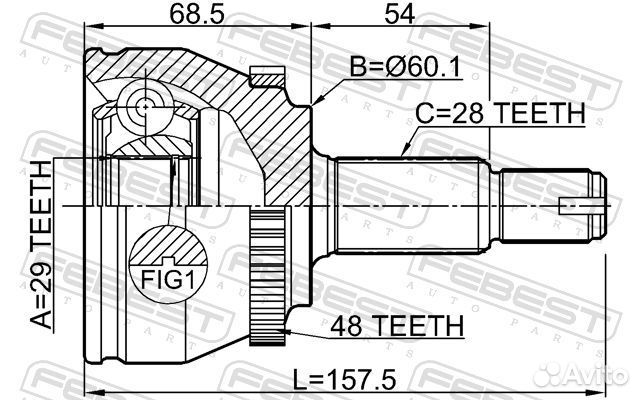 Шрус внешний перед 3510NL3A48 Febest