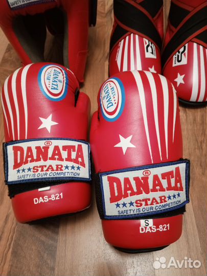 Перчатки, шлем, футы danata для тхэквондо детская