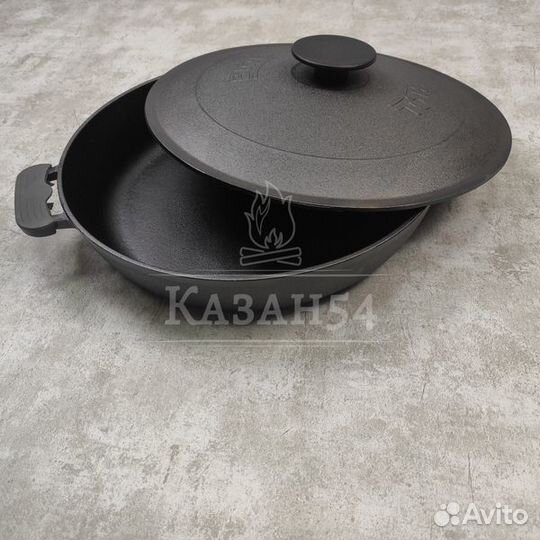 Жаровня чугунная с чугунной крышкой 32 см