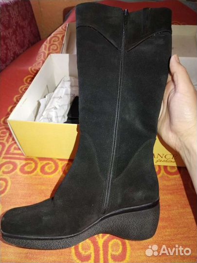 Сапоги зимние женские замшевые