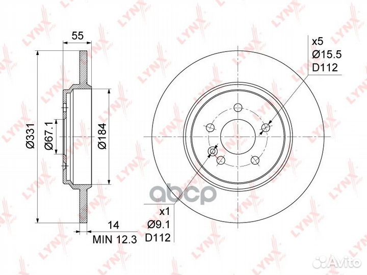 Диск тормозной зад BN-1078 BN1078 lynxauto