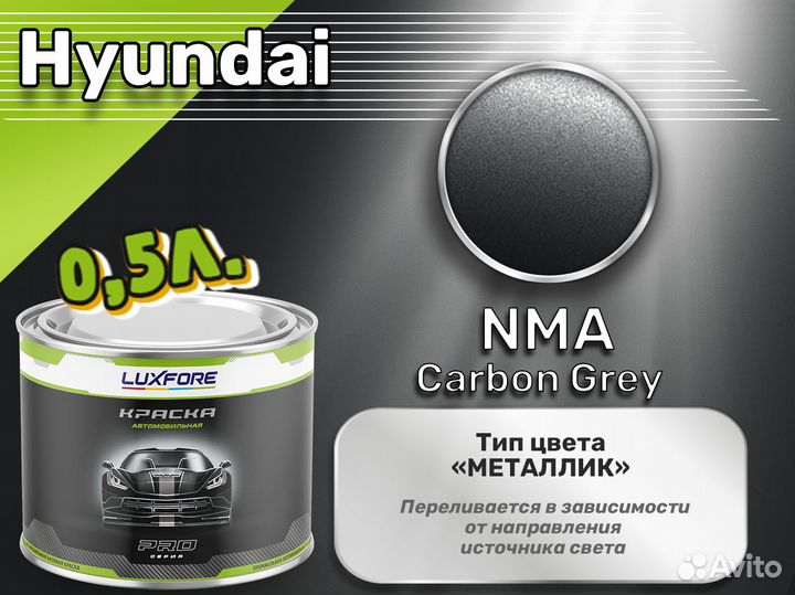 Краска Luxfore 0,5л. (Hyundai NMA Carbon Grey)
