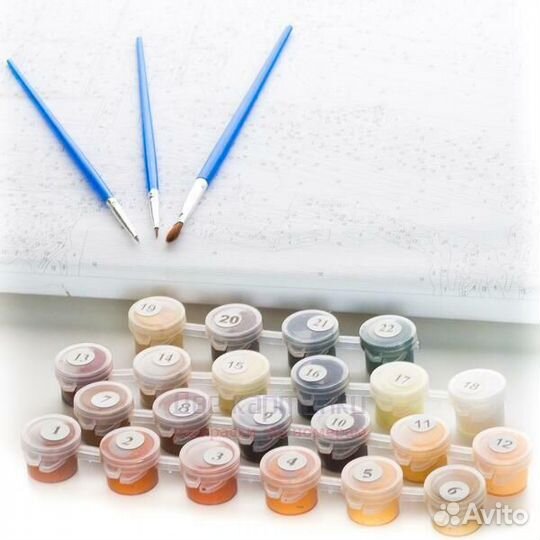 Картина по номерам 40x50 Влюбленный котёнок