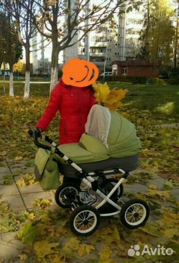 Коляска на ремнях 2в1+санки