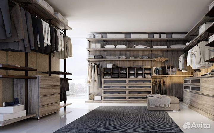 Гардеробные из дерева