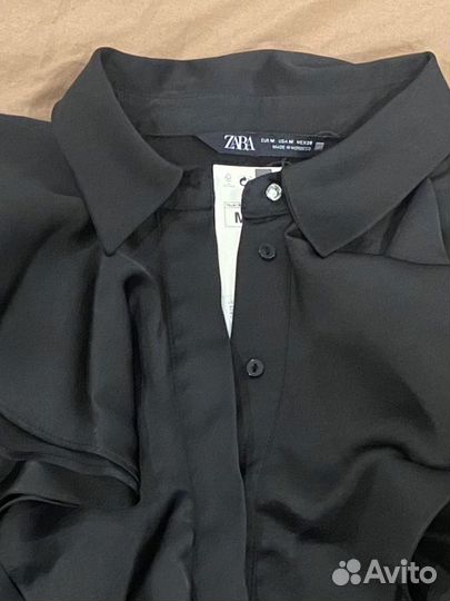 Новая атласная блузка Zara, М