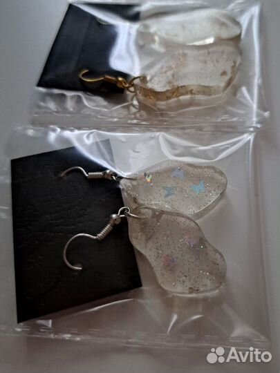 Серьги ручной работы из эпоксидной смолы