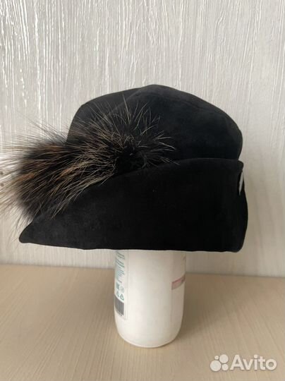 Шляпа берет замша