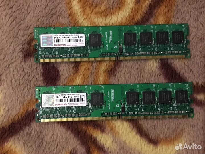 Оперативная память Transcend DDR2 800 512M - 2шт