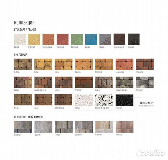 Тротуарная плитка Выбор, старый город, все цвета