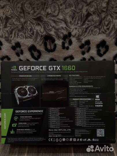 Видеокарта MSI GeForce GTX 1660 ventus XS 6G