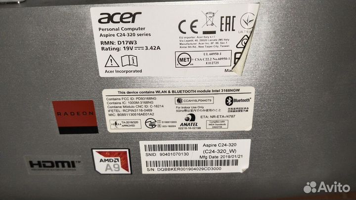 Моноблок acer aspire c24 320