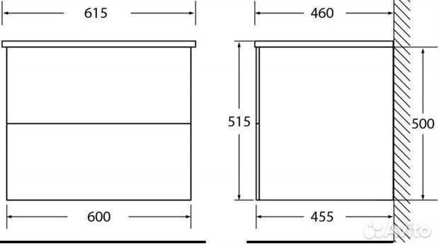 Тумба под раковину BelBagno etna-600-2c-so-wo-p С