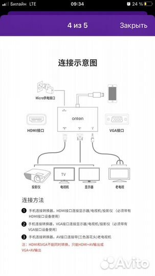 Адаптер переходник с Lightning на hdmi VGA AV