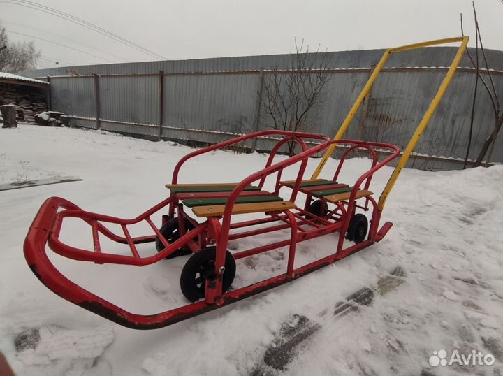 Санки для двоих с колесами бу