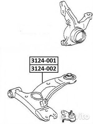 Asva 3124001 Рычаг независимой подвески колеса под