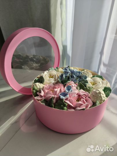 Зефирные цветы в коробке