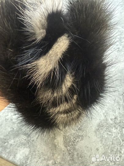 Норковая вязаная повязка