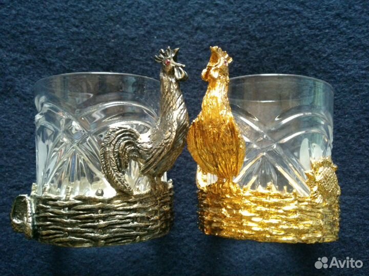Сентябревъ хрустальные чарки бронза