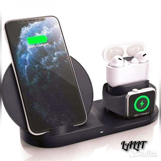 Беспроводная зарядка Fast Charge 3 в 1