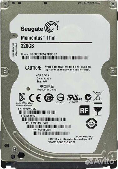 320 Гб Seagate 2.5 дюйма
