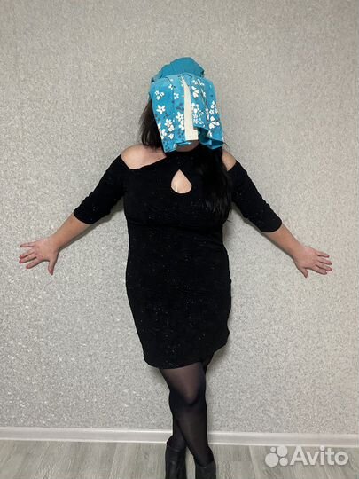 Вечернее платье 48 размер черное новое (bonprix)