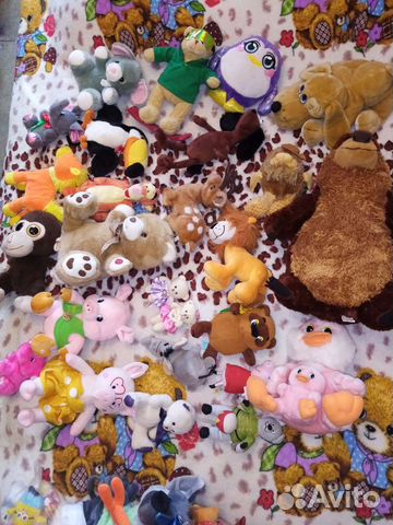 Мягкие игрушки много