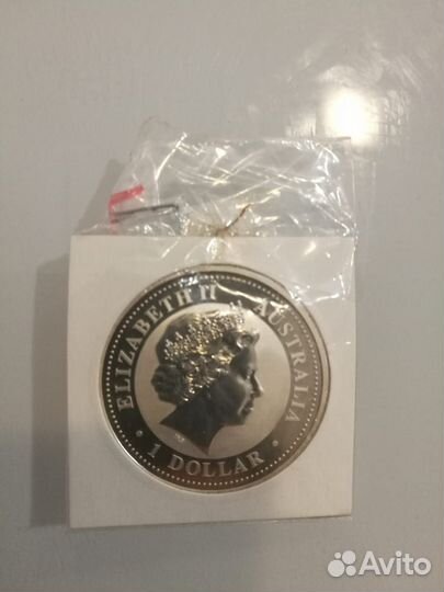 Монета серебро 999 Австралия 31,1 гр год кабана