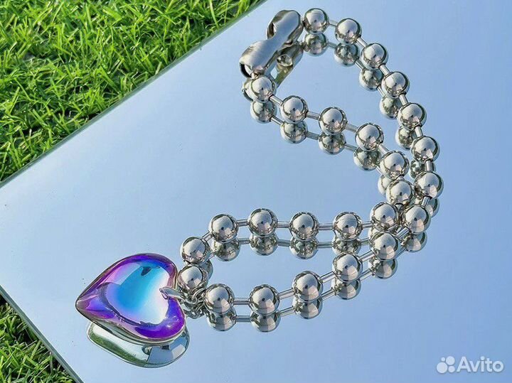 Чокер колье с подвеской сердце новый