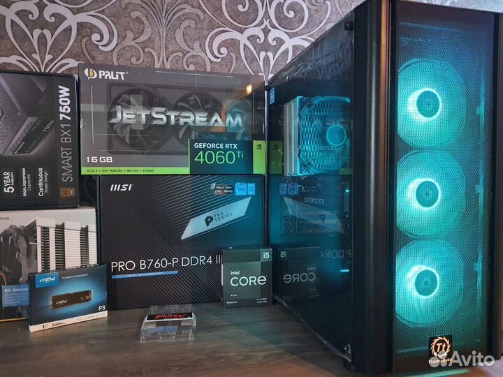 Мощный Пк RTX4070 12GB+Core i5 13490F/B760/750W