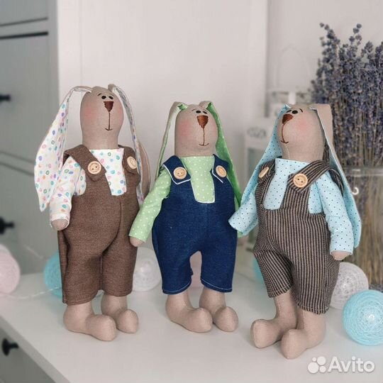 Зайка тильда 25 см ручная работа