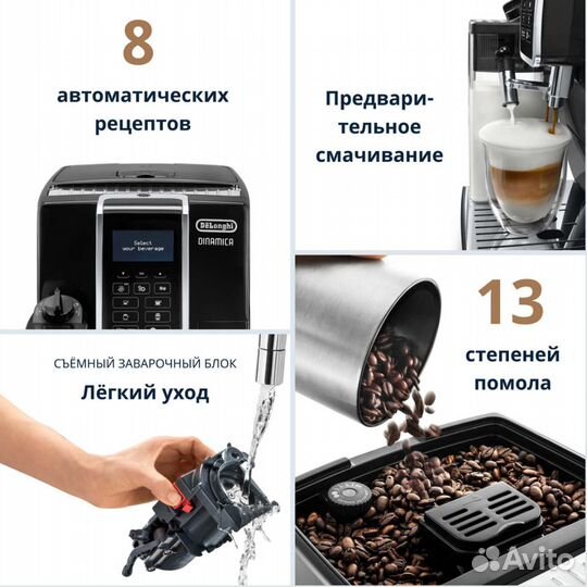 Новая кофемашина DeLonghi ecam 350.55.B Dinamica