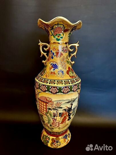 Китайские парные вазы винтаж ручная работа