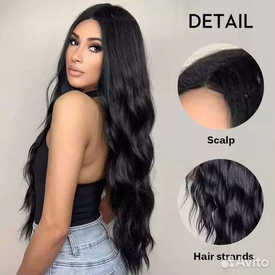 Парик черный, без челки. Новый