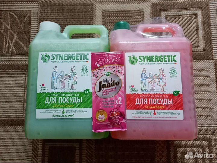 Synergetic Гель для мытья посуды 5л Арбуз и Яблоко