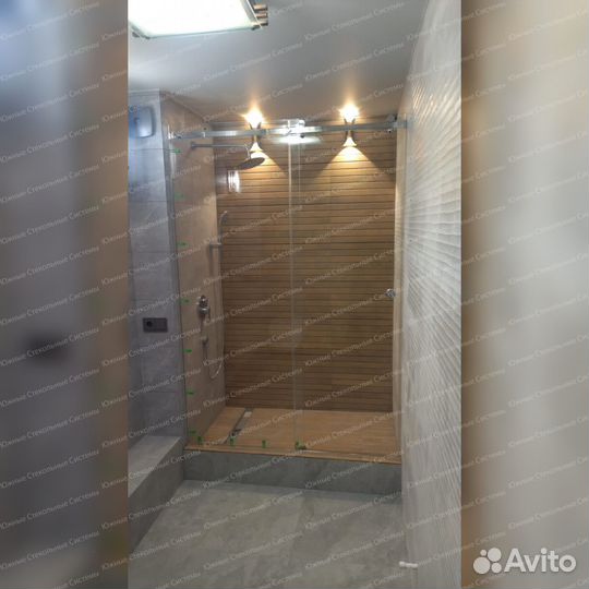 Душевое стеклянное ограждение для ниши