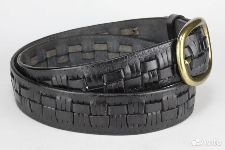 Мужской кожаный ремень, плетёнка, 40 мм