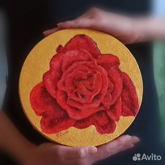 Роза. Картина маслом
